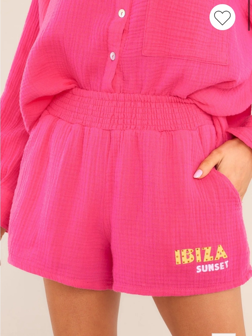 ON THE COAST HOT PINK GAUZE SHORTS